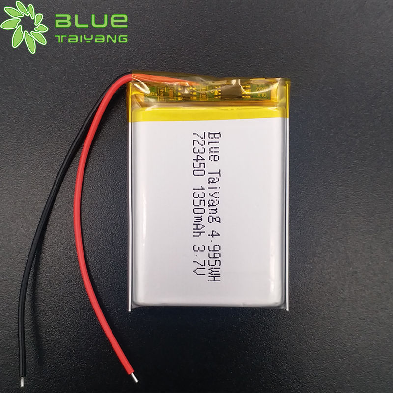 high quality lithium polymer battery 723450 3.7v 1350mah lipo cell 1300mah 4.81wh battery