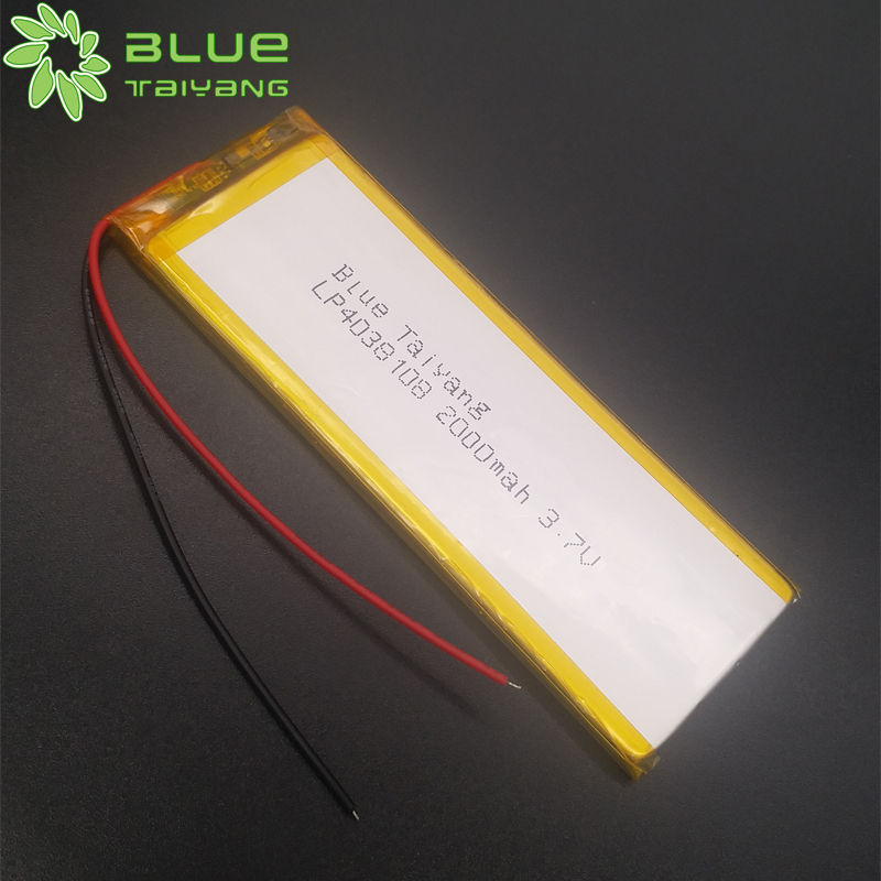 4038108 rechargeable lithium polymer 3.7v 2000mah 7.5wh battery 2000mah