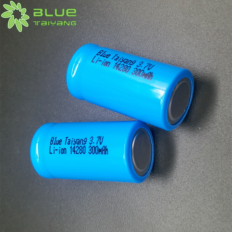 cylindrical rechargeable lithium ion batterie 14280 300mah 3.7v  li ion battery