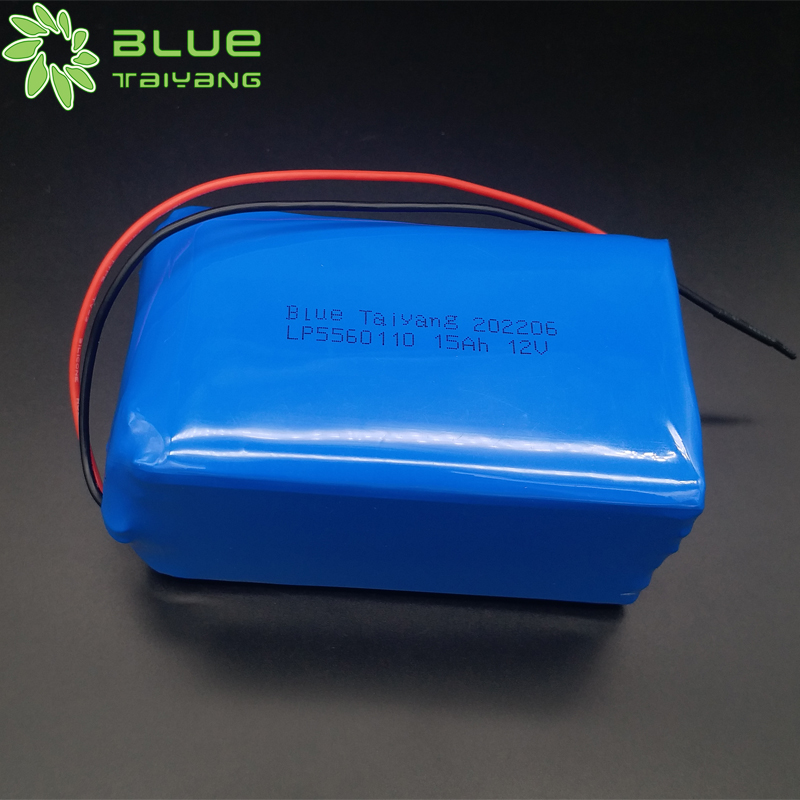 Rechargeable LP5560110 12v 11.1v 15000mah polymer lithium ion battery pack 12v 15ah