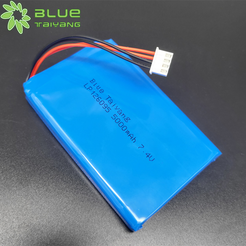 126095 polymer lithium rechargeable 7.4v 5000mah li ion battery pack