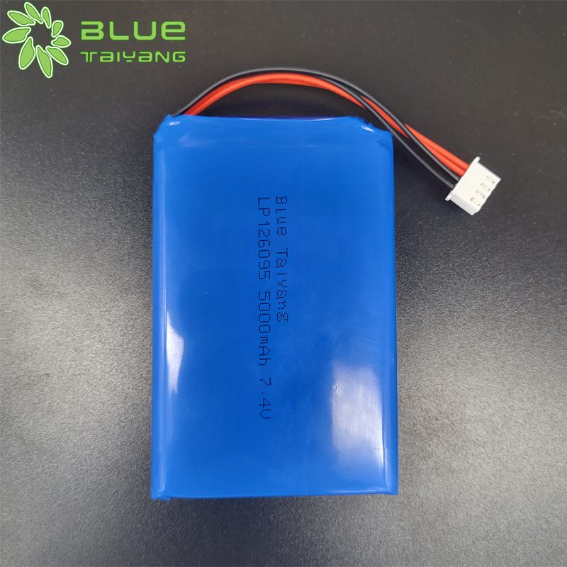 126095 polymer lithium rechargeable 7.4v 5000mah li ion battery pack