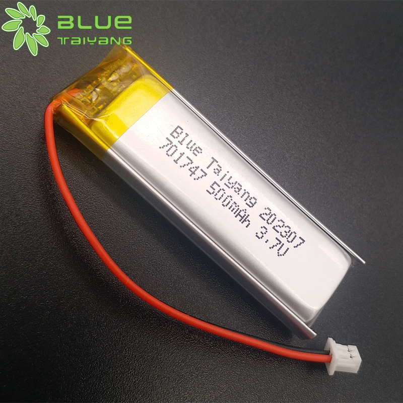 Rechargeable lithium polymer battery 701747 3.7v lipo 500mah 1.85wh battery