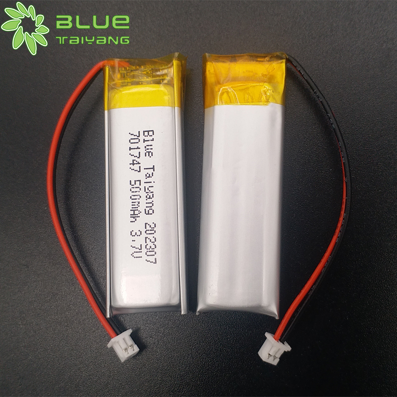 Rechargeable lithium polymer battery 701747 3.7v lipo 500mah 1.85wh battery
