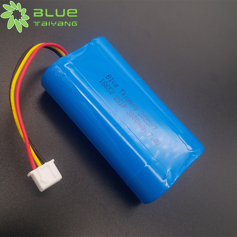 Rechargeable 2s1p 3ah fst 18650 7.4v 3000mah pack lithium ion battery