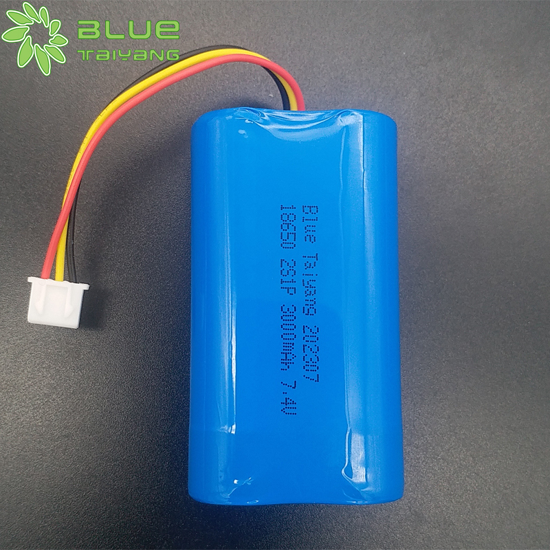 Rechargeable 2s1p 3ah fst 18650 7.4v 3000mah pack lithium ion battery