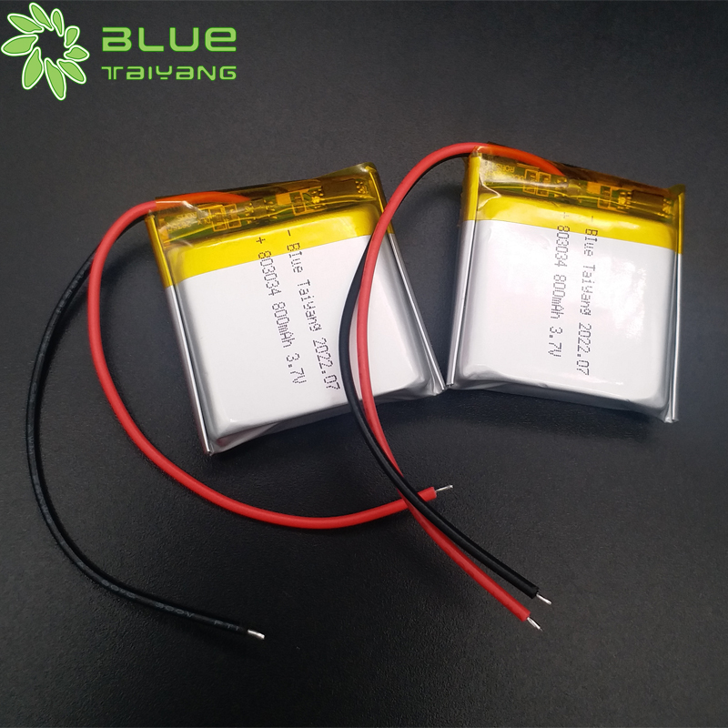 803034 3.7v 800mah 2.96wh rechargeable 4.2v 800mah lithium polymer battery