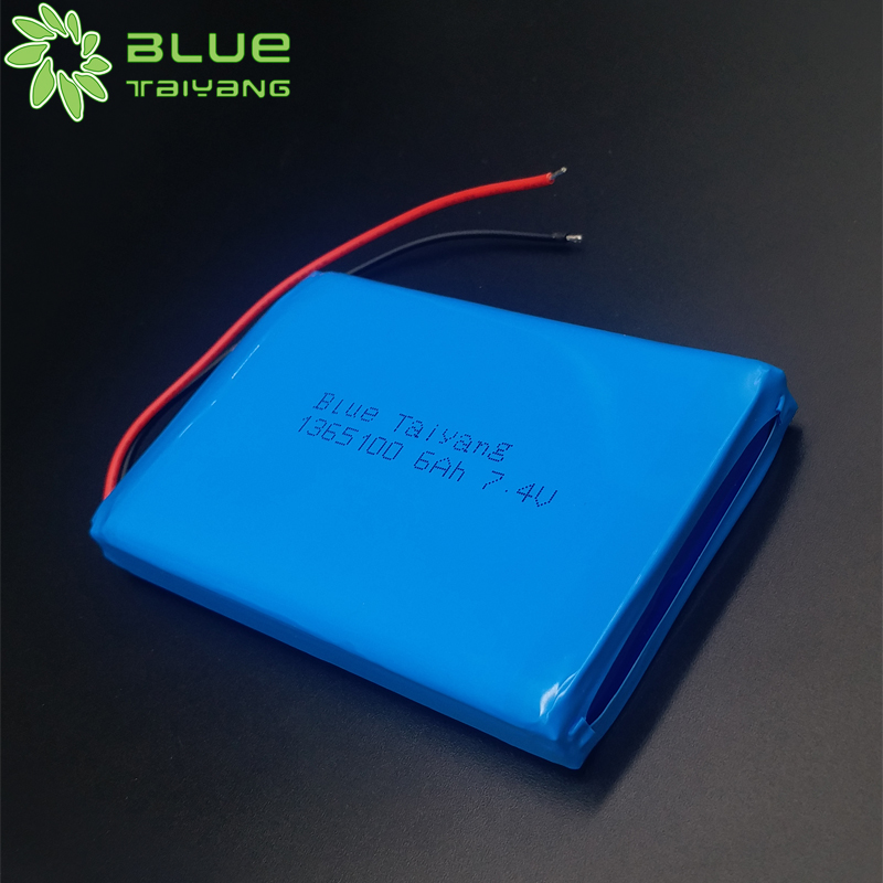 Smart rechargeable li polymer battery 7.4v LP1365100 li ion battery 7.4v 6000mah 44.4wh lithium polymer battery