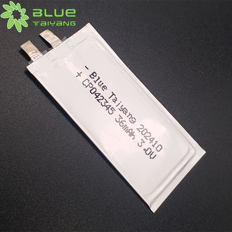 CP042345 3.0V 36mah non-rechargeable soft li-mno2  flexible ultra thin tiny