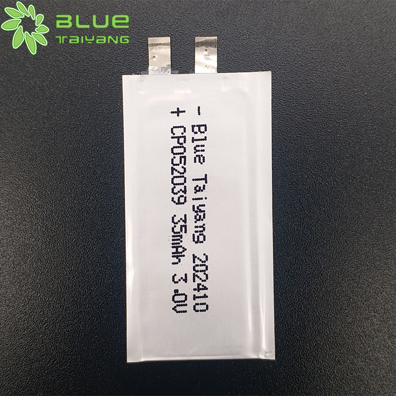 CP052039 3.0V 35mAh smart card label battery Ultra thin low-temperature li-mno2