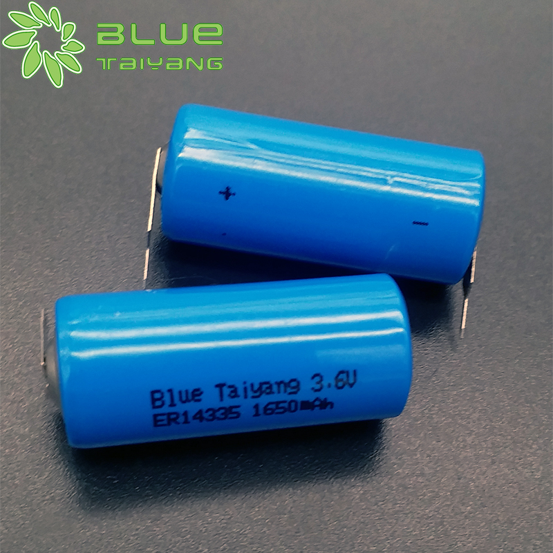 Cylindrical Li-SoCL2 battery ER14335 3.6v 1650mah With soldering feet