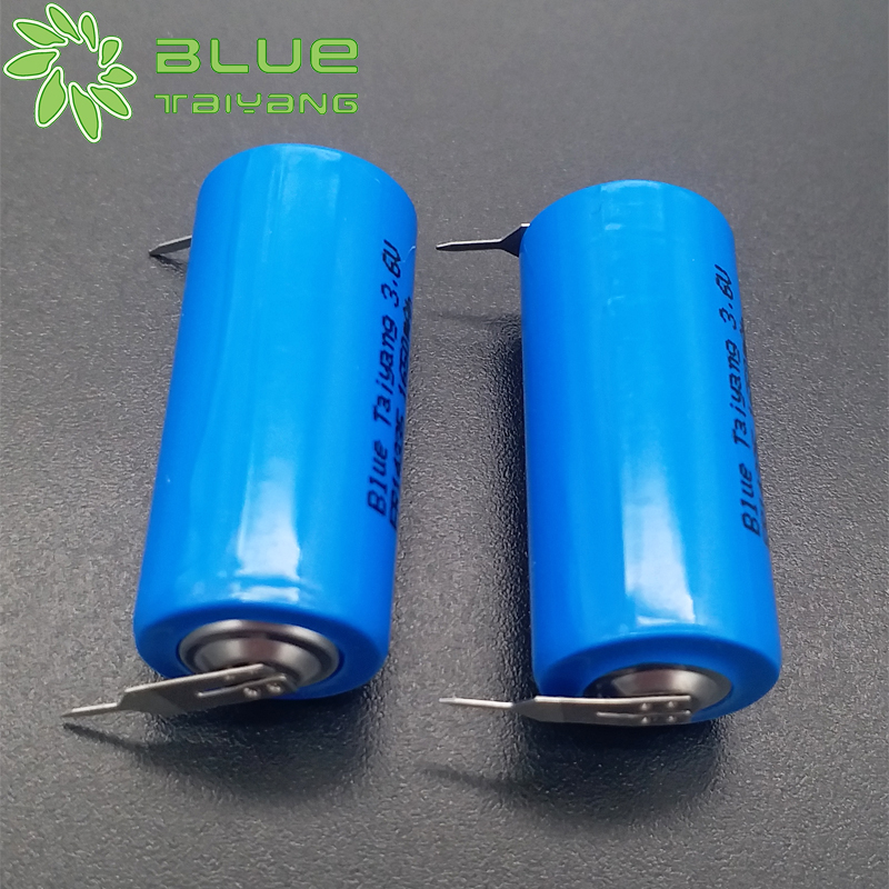 Cylindrical Li-SoCL2 battery ER14335 3.6v 1650mah With soldering feet