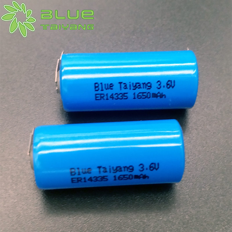Cylindrical Li-SoCL2 battery ER14335 3.6v 1650mah With soldering feet