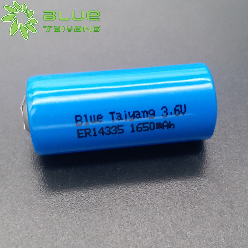Cylindrical Li-SoCL2 battery ER14335 3.6v 1650mah With soldering feet