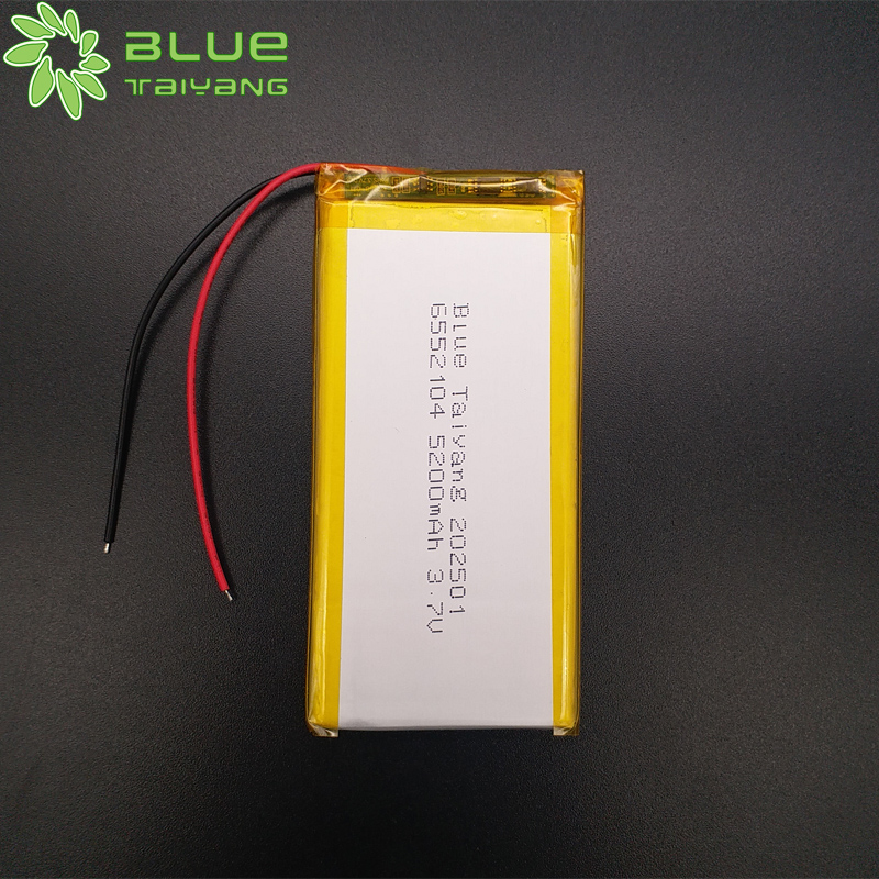 Custom Rechargeable Lipo Battery 6552104 3.7v 5200mah Lithium Polymer Battery