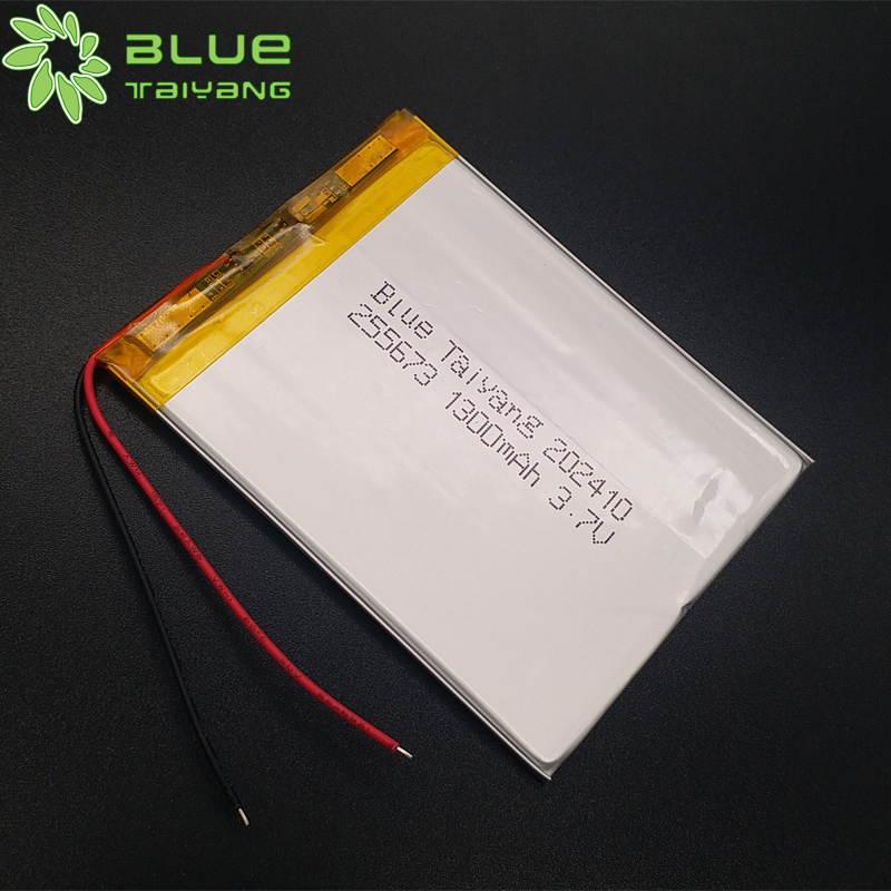 255673 Custom Rechargeable Bateria Lithium Battery 3.7v 1300mah Power Bank