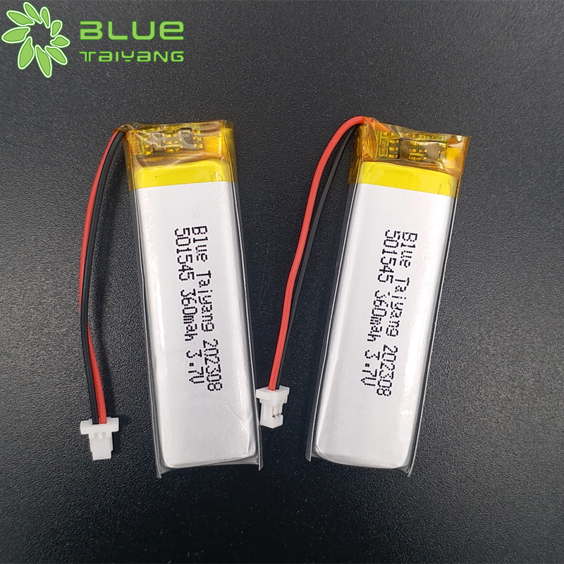 501545 Lithium Ion Polymer Battery 3.7v 360mah Rechargeable Lipo Battery