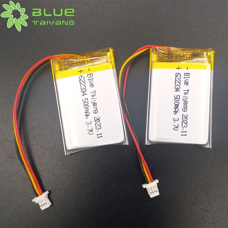 Custom 622334 3.7v 500mah Lipi Battery 3.7 500mah Volt Lithium Battery Rechargeable