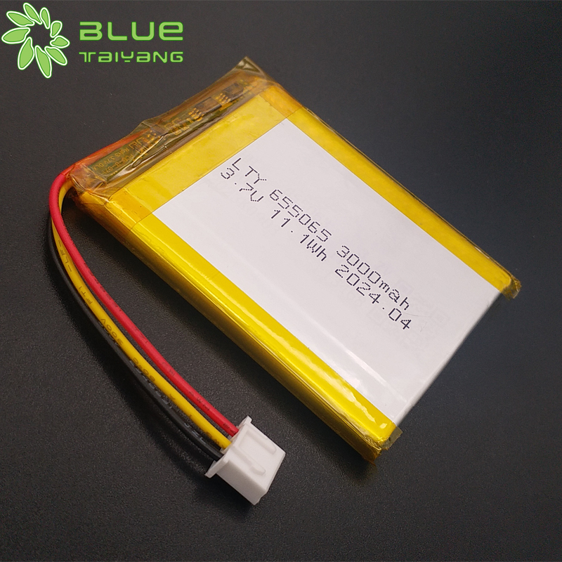 Cellule Batterie 3000mah 3.7v 655065 Rechargeable Custom Lithium Polymer Battery