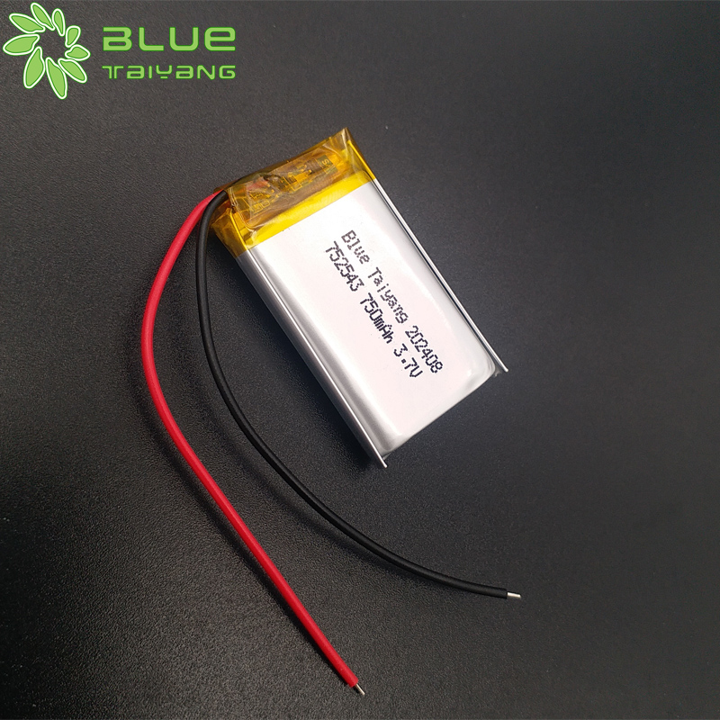 Custom Rechargeable Li-ion Battery 752543 3.7v 750mah Lithium Polymer Battery