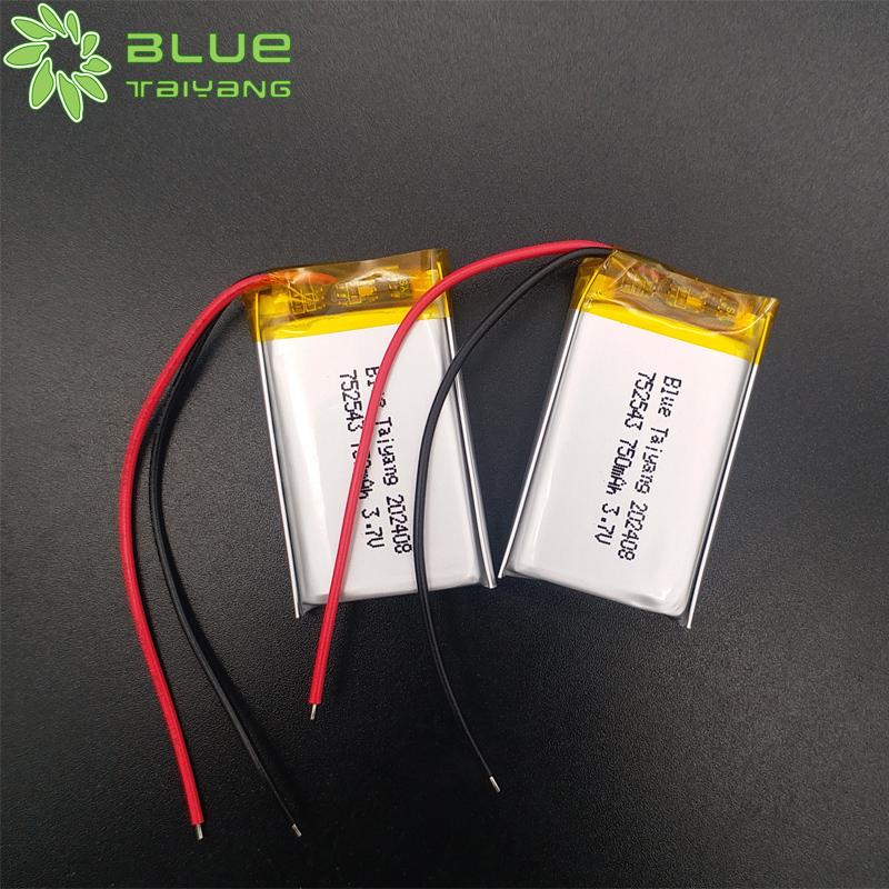 Custom Rechargeable Li-ion Battery 752543 3.7v 750mah Lithium Polymer Battery