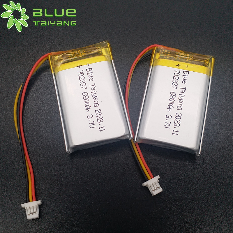 Custom Rechargeable 702337 Li Polymer Battery 3.7v 680mah Lithium Polymer Battery