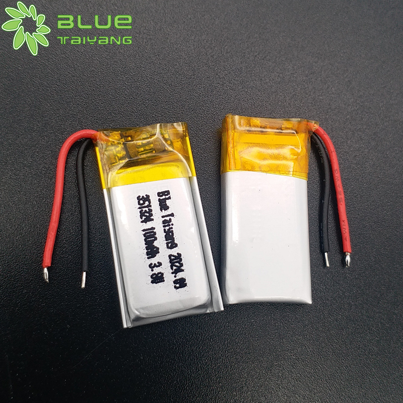 Small Rechargeable Battery Li-po Batteries Cells 351324 3.8v 100mah Custom Lipo Battery