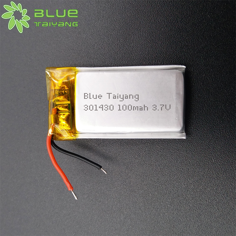 301430 custom small lithium polymer battery 3.7v 100mah lipo battery