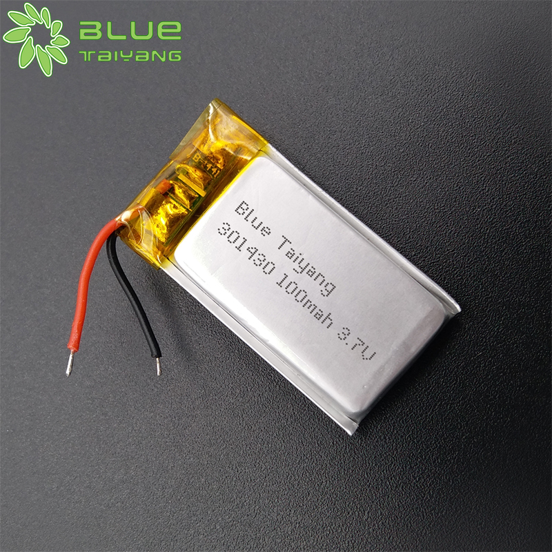 301430 custom small lithium polymer battery 3.7v 100mah lipo battery