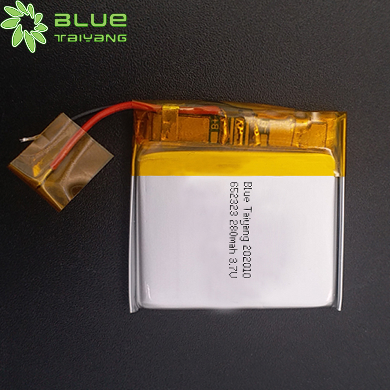 small 652323 polymer battery manufacturers 3.7v 280mah lipo batterie 300 mah lithium polymer battery