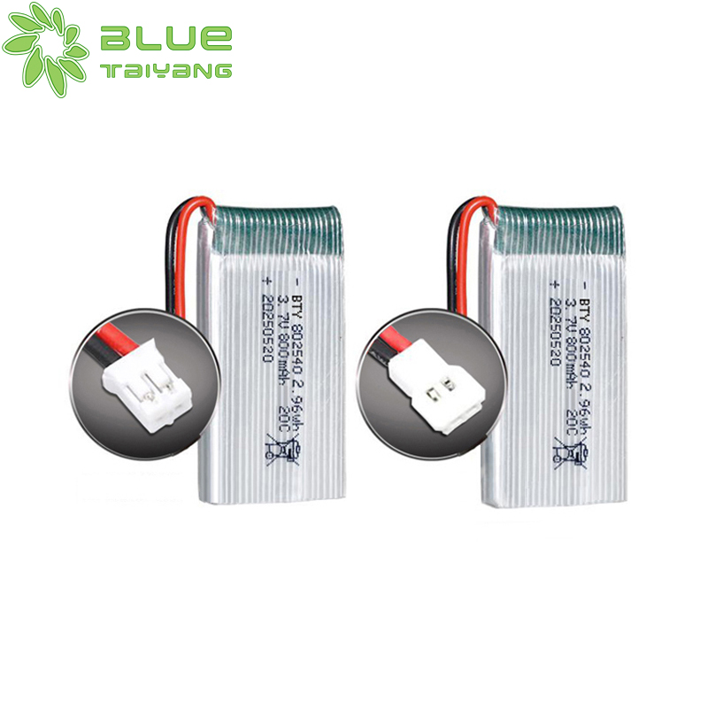 high discharge rate lipo battery 3.7v 800mah 802540 2.96wh Lithium battery manufacturer