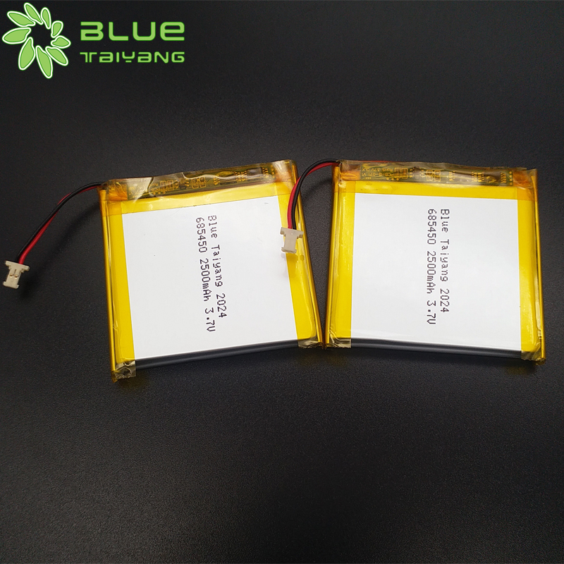Customized 685450 High Quality lithium polymer battery 2500 mah thinner 3.7v 2500mah Li-Po Battery pack Rechargeable 1S LiPo for Bluetooth Speaker/GPS/UN38.3 MSDS Certified