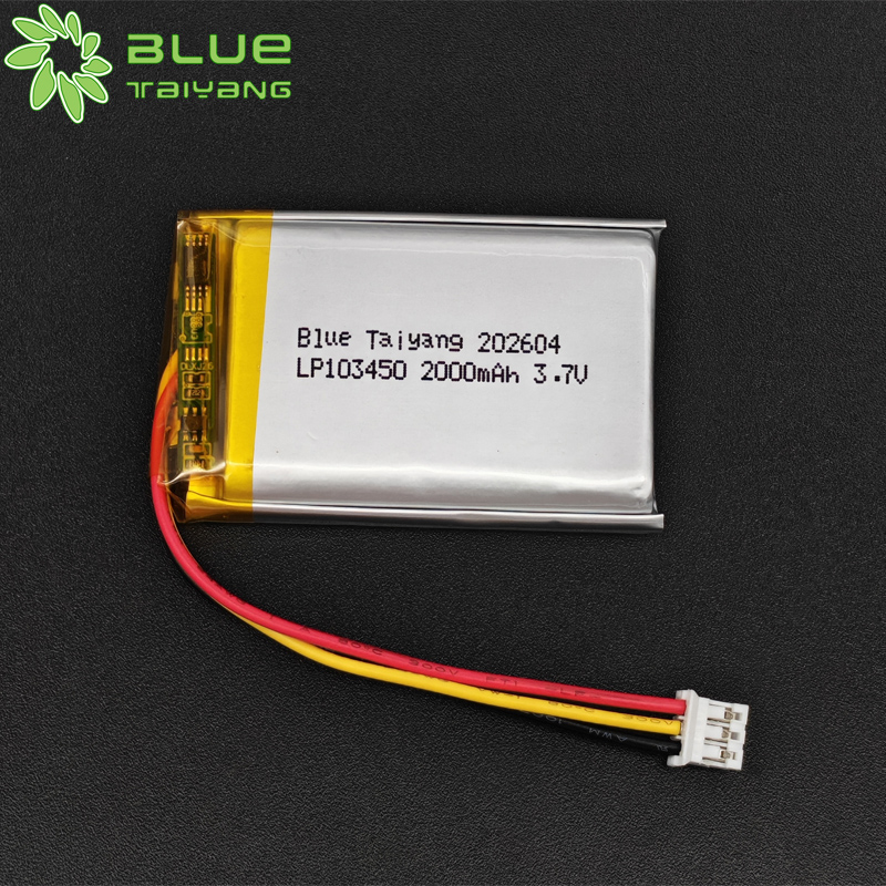 103450 3.7v 2000mah NCM 7.4wh rechargeable lithium polymer battery
