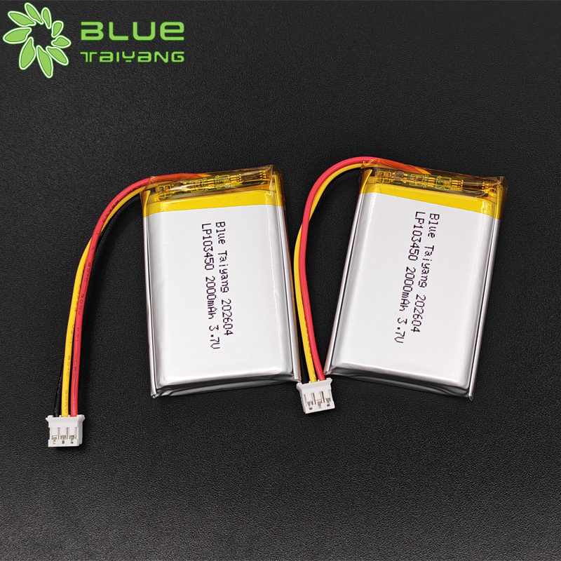 103450 3.7v 2000mah NCM 7.4wh rechargeable lithium polymer battery