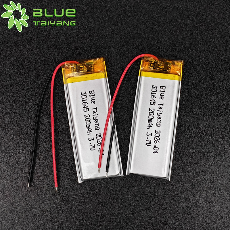 301645 rechargeable lithium battery 3.7v 200mah 0.74wh mp3 player battery
