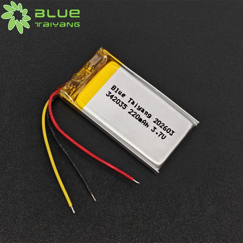 342035 Rechargeable Customize Li Polymer Battery 3.7v 220mah 0.81wh Battery Lithium Ion Cell