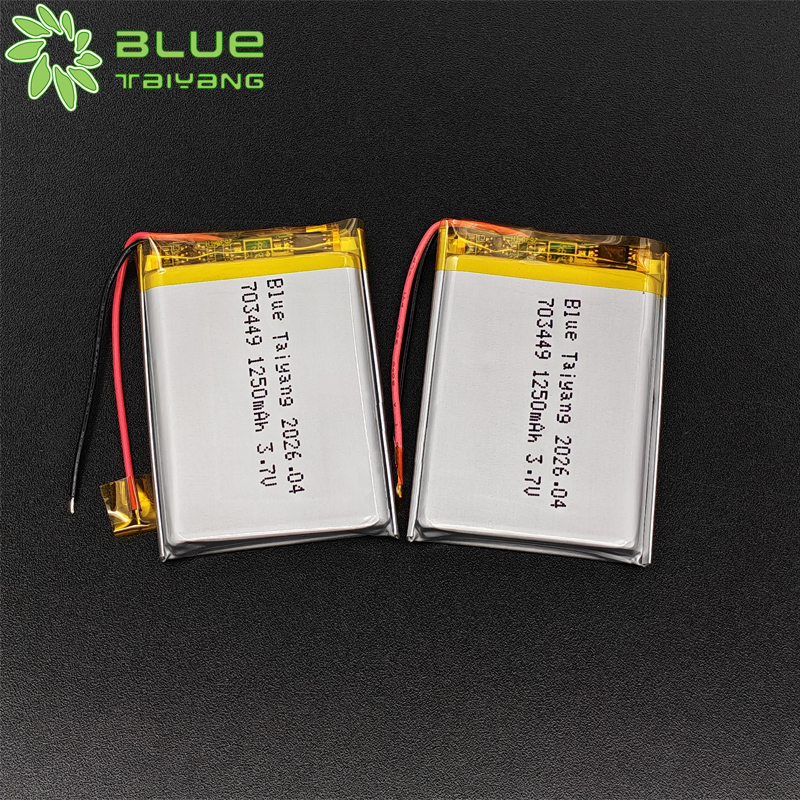 703449 wholesale batteries li ion battery 3.7v 1250mah 4.625 wh lithium-polymer-batterie