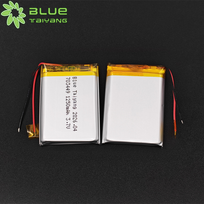 703449 wholesale batteries li ion battery 3.7v 1250mah 4.625 wh lithium-polymer-batterie