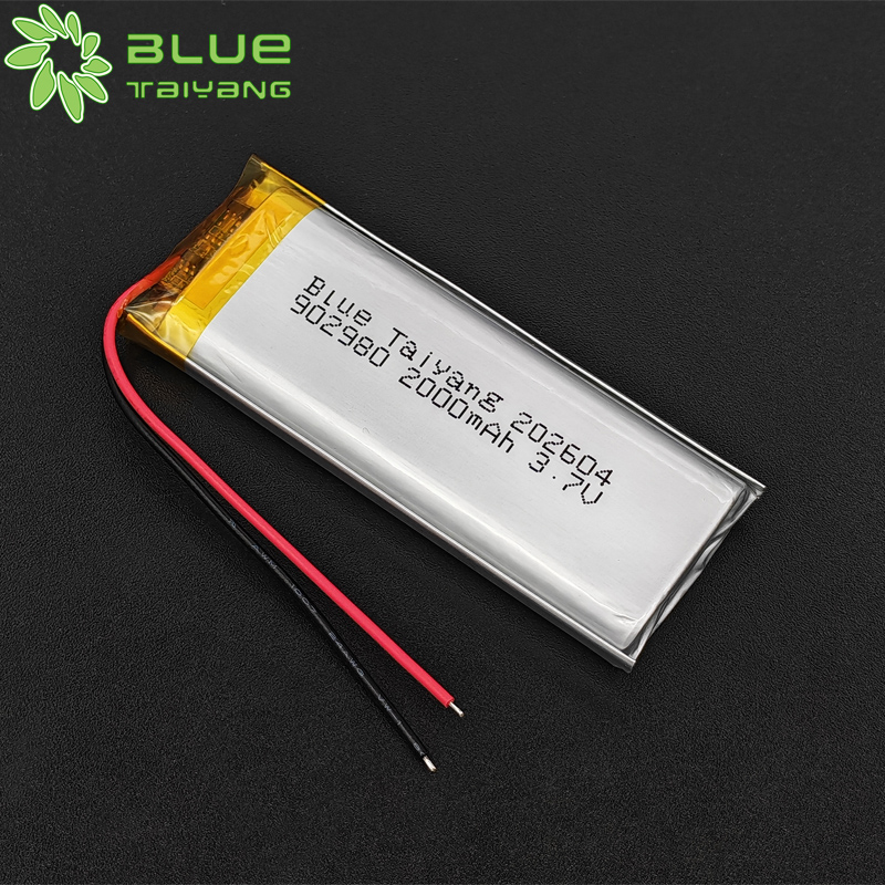 902980 customization li ion polymer lipo cell 3.7v 2000mah lithium ion battery