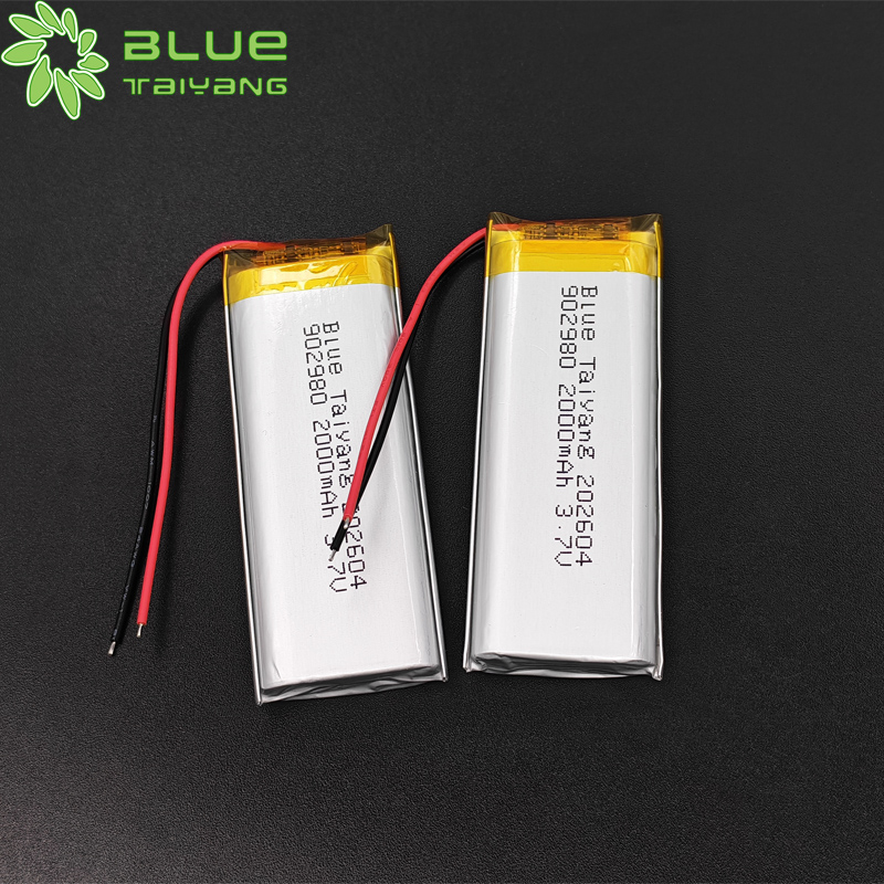 902980 customization li ion polymer lipo cell 3.7v 2000mah lithium ion battery
