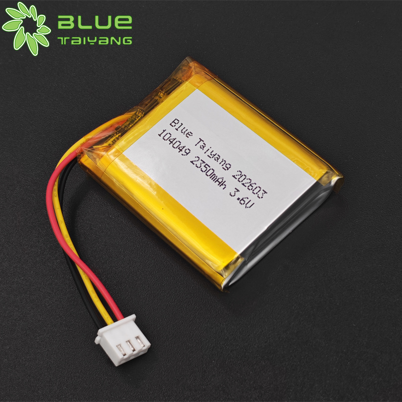 104049 Customized rechargeable lipo battery 3.6v 2350mah 8.46wh lithium polymer battery
