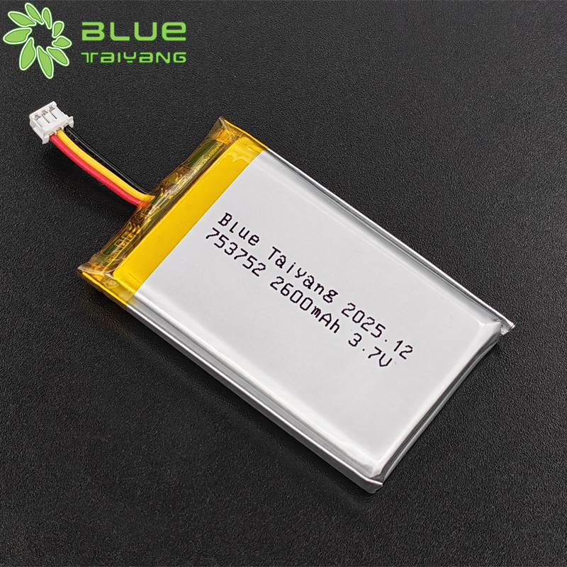 753752 lithium li ion rechargeable battery 3.7v 2600mah lithium battery cell