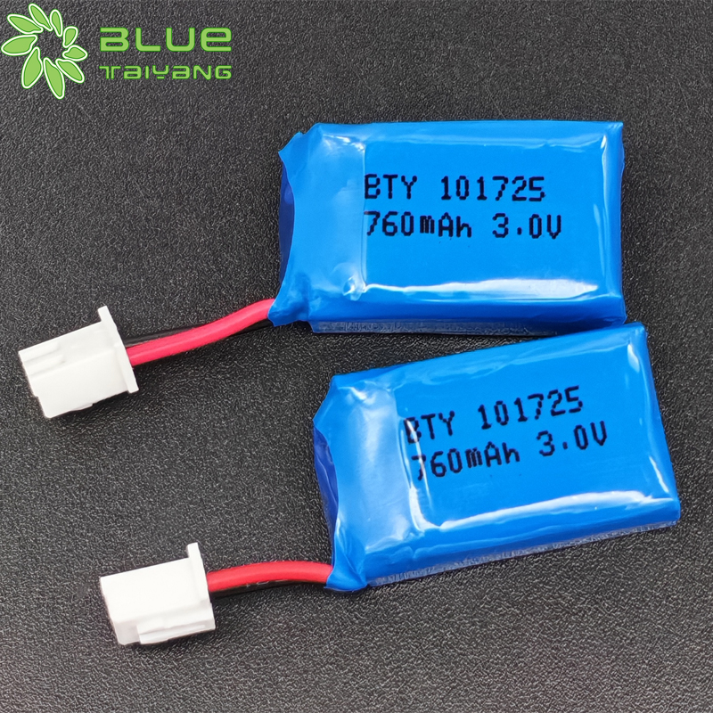 Customized CP101725 760mAh 3.0V 2p1s small limno2 soft battery pack