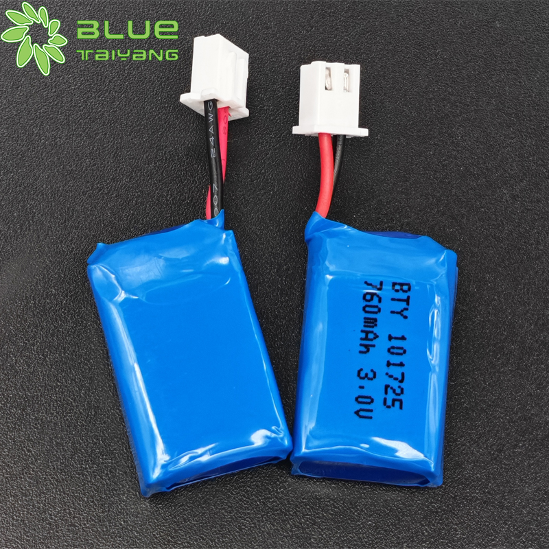 Customized CP101725 760mAh 3.0V 2p1s small limno2 soft battery pack