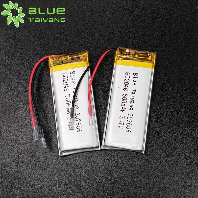 3.7V 500mAh 602046 Rechargeable Li- Ion Cell Lithium Polymer Battery for Electric Face Massager and Portable Fan