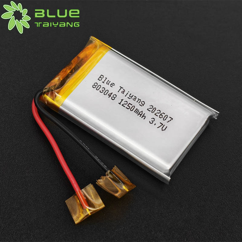 3.7V 1250mAh 803048 Rechargeable Lithium Polymer Li-Po Battery for Portable Projectors High Capacity Li-Polymer Cell