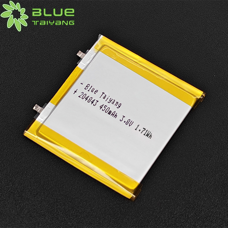 OEM/ODM Factory Price Rechargeable High-voltage ultra-thin Lithium Ion Batteries 204843 3.8V 400mah 450mah Lipo Battery Pouch Cell with Custom PCM