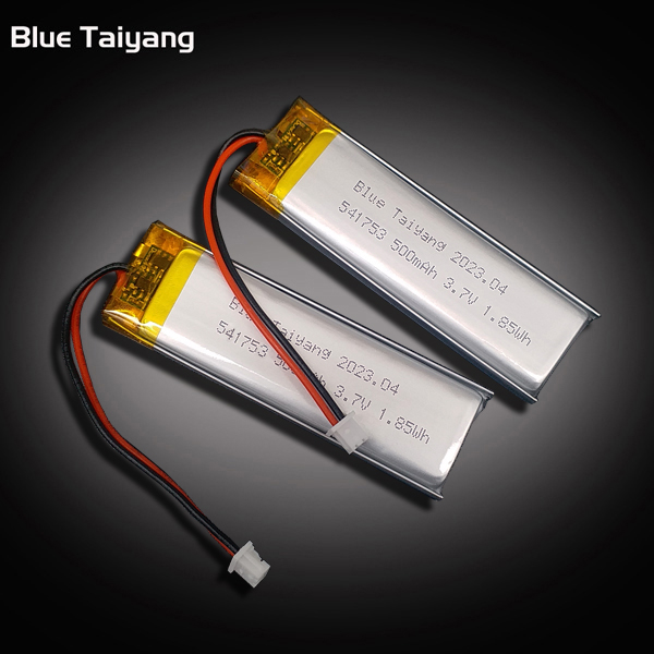 Long size high capacity battery 541753 3.7v 500mah 1.85wh rechargeable lipo drone 500 mah battery