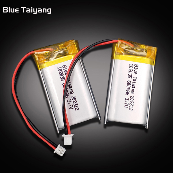 102035 600mah 3.7V 22.2wh rechargeable polymer lithium batteries