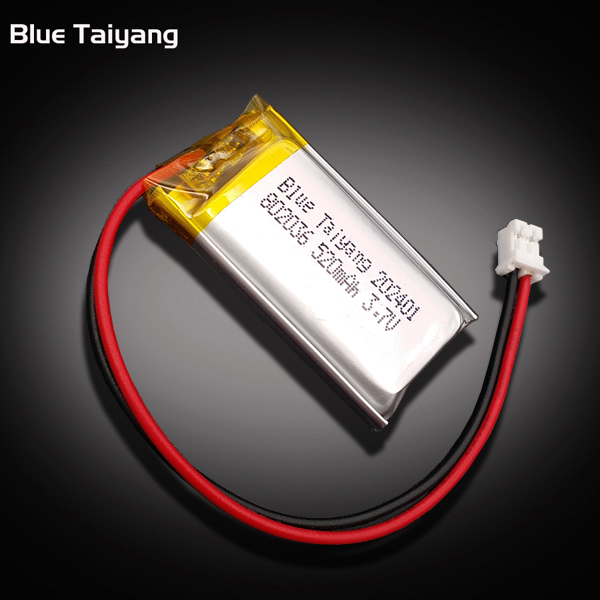 Ultra thin rechargeable lithium polymer battery li ion 802036 3.7v 520mah li polymer battery